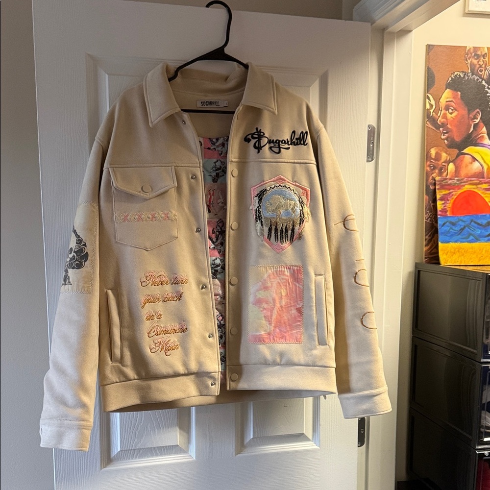 Sorel Beige Jacket with Artistic Embroidery